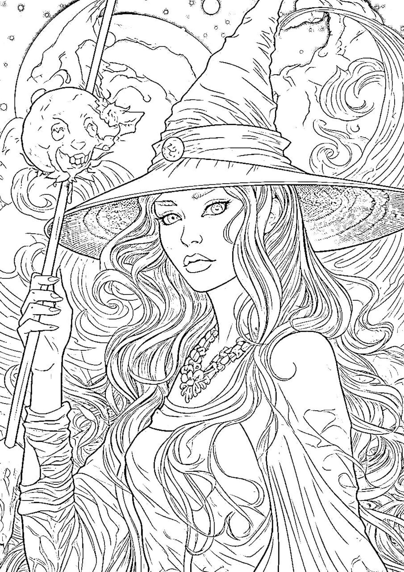 Witch Coloring Page Coloring Book 6000 Coloring Pages