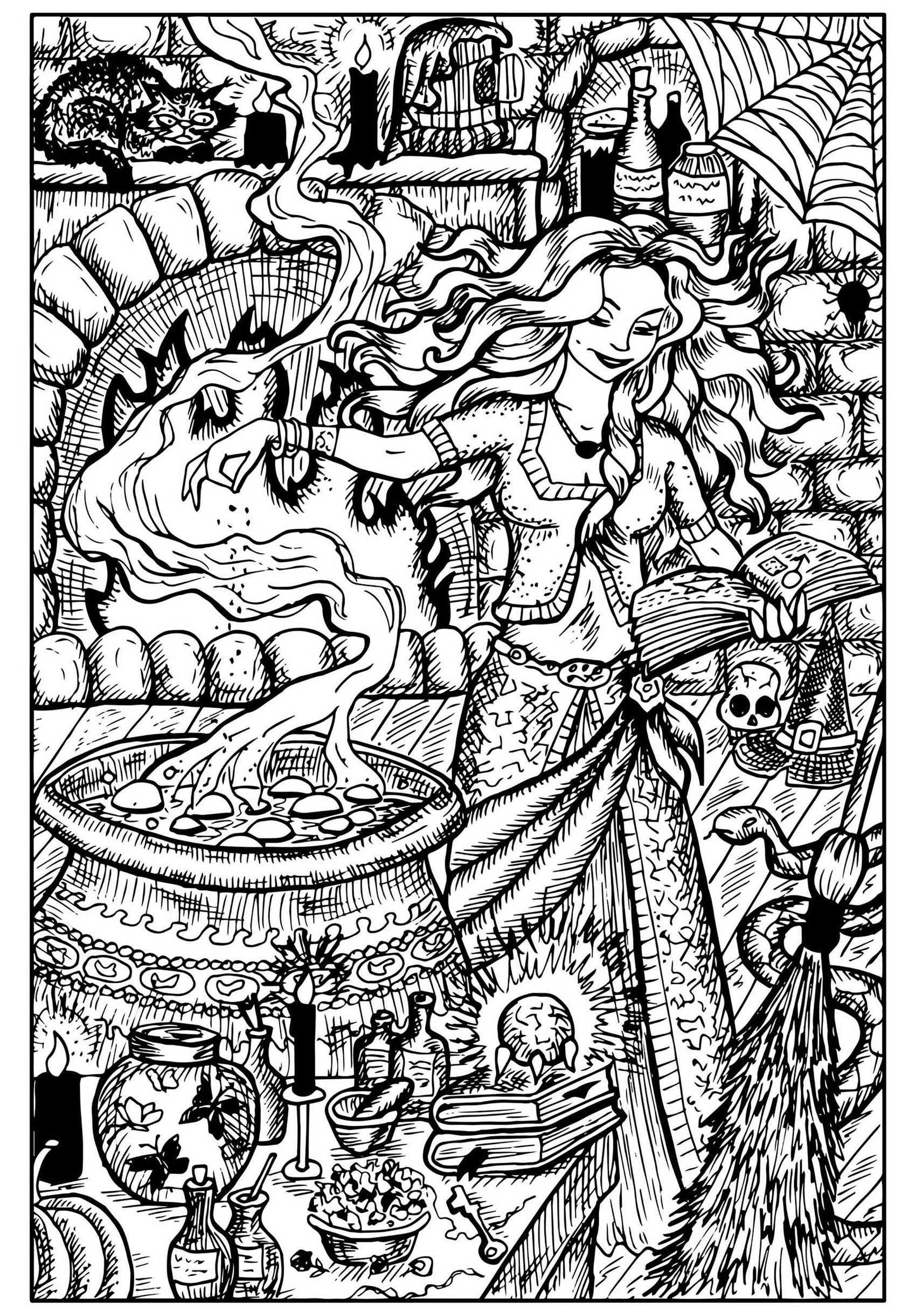 Witch Coloring Pages For Adults