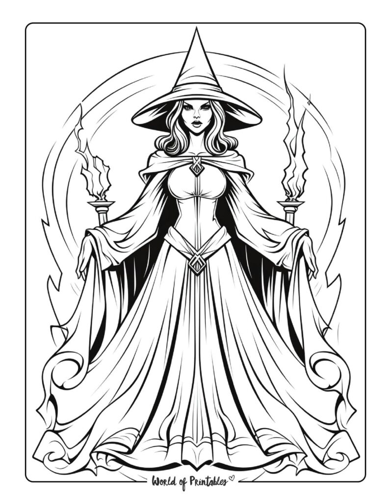 Witch Coloring Pages For Kids Adults World Of Printables