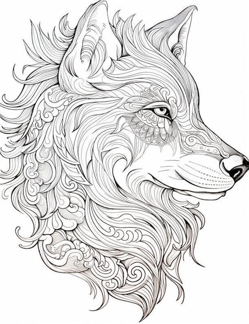 Wolf Color Page Printable Printable Free Templates