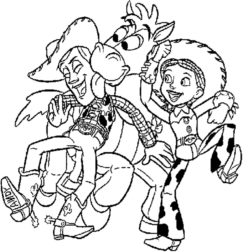 Woody Jessie And Buzz Coloring Page Coloring Pages