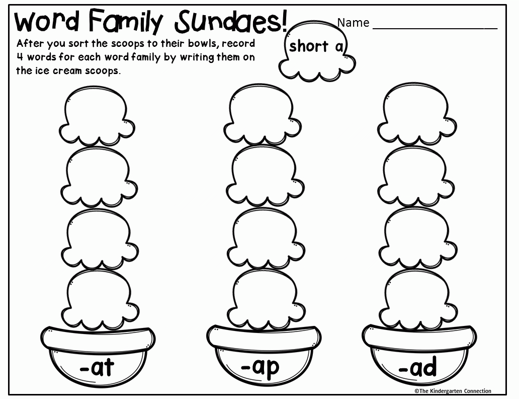Word Family Worksheet Kindergarten Beautiful Word Family Game And