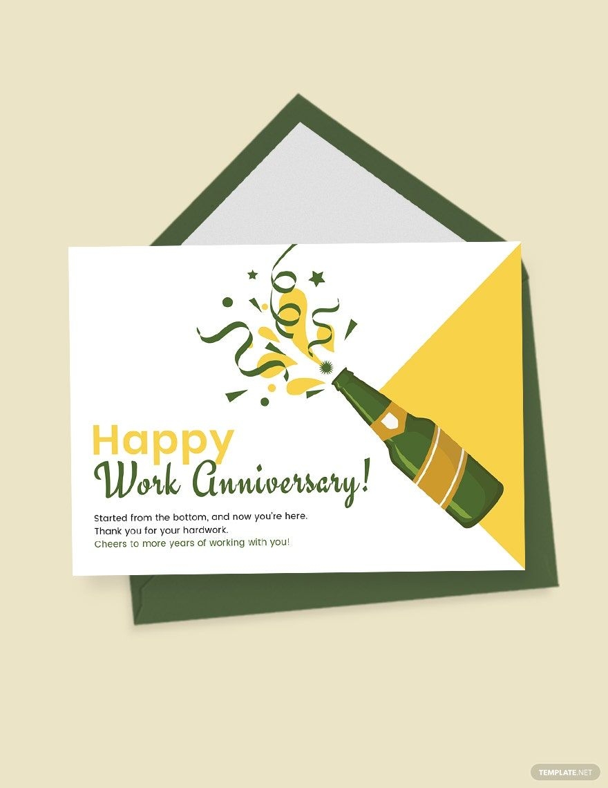 Work Anniversary Card Template In PSD Word Pages Illustrator 