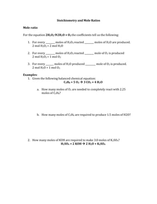 Worksheet 1 Mole Ratio PDF Worksheets Library