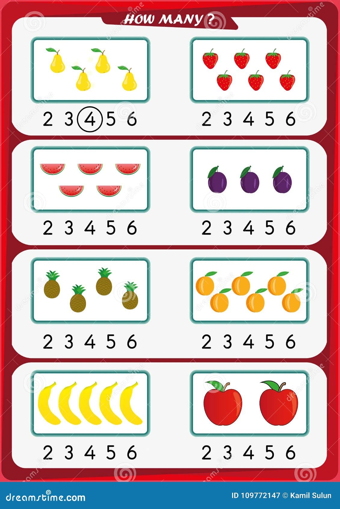 number worksheet for kindergarten