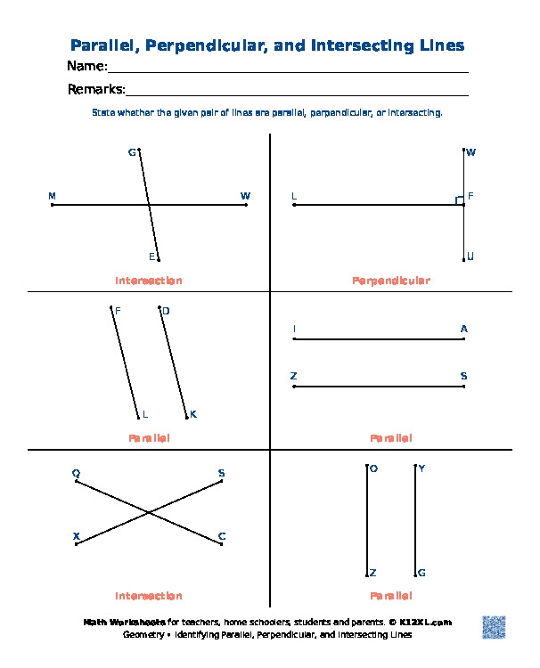 Worksheet identifying parallel Worksheets Library