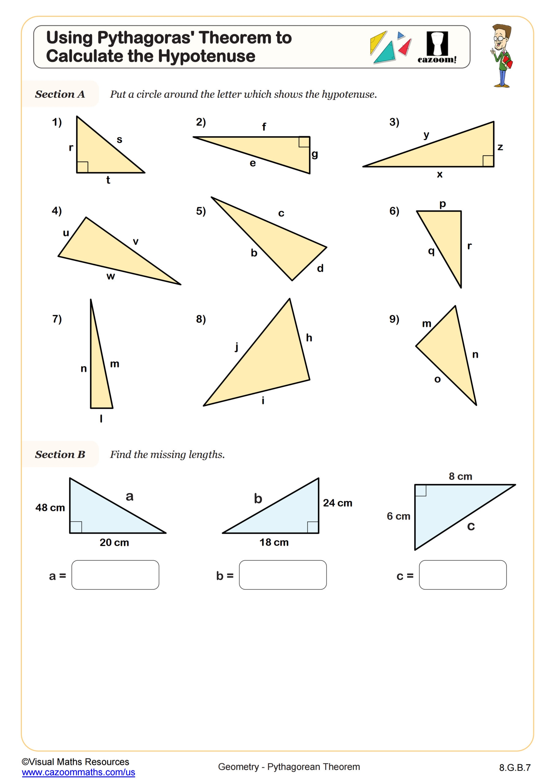Worksheet Pythagoras Theorem PDF PDF Triangle Geometry 