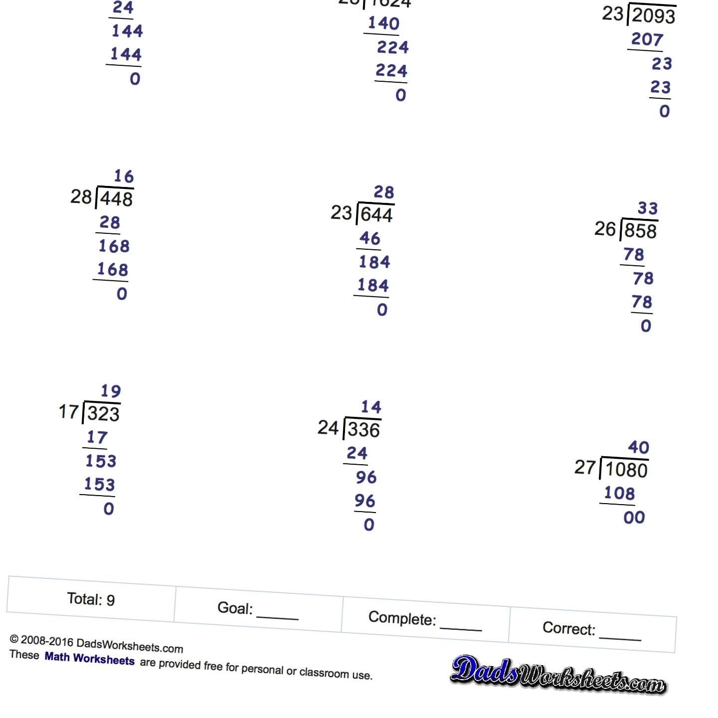 Worksheet Works Long Division Answers Long Division Worksheets