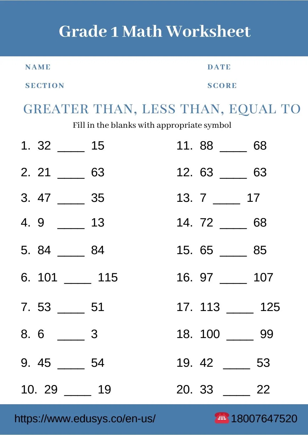 Worksheets For Grade 1 Pdf Free Download