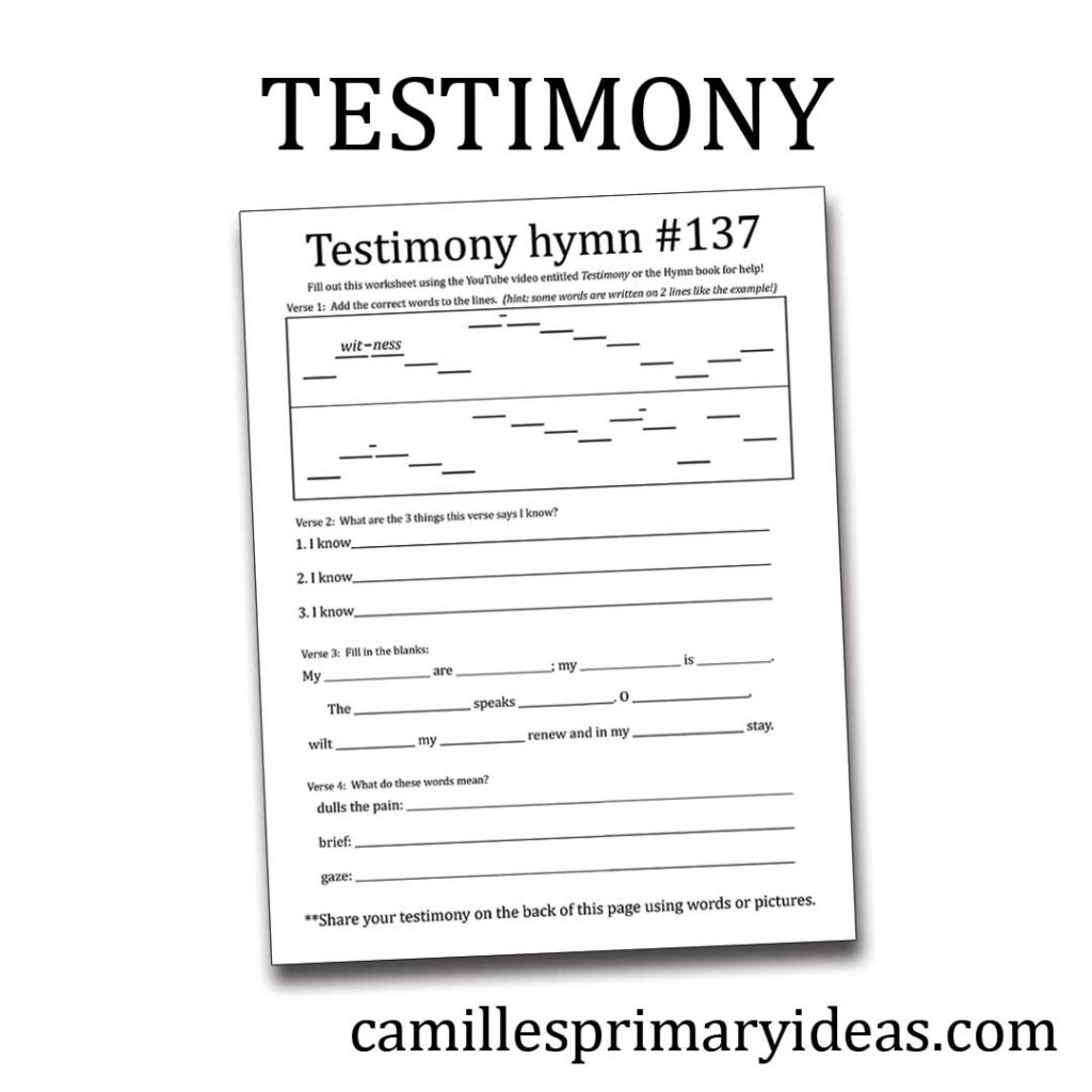 Writing Your Testimony Worksheet Printable Worksheets