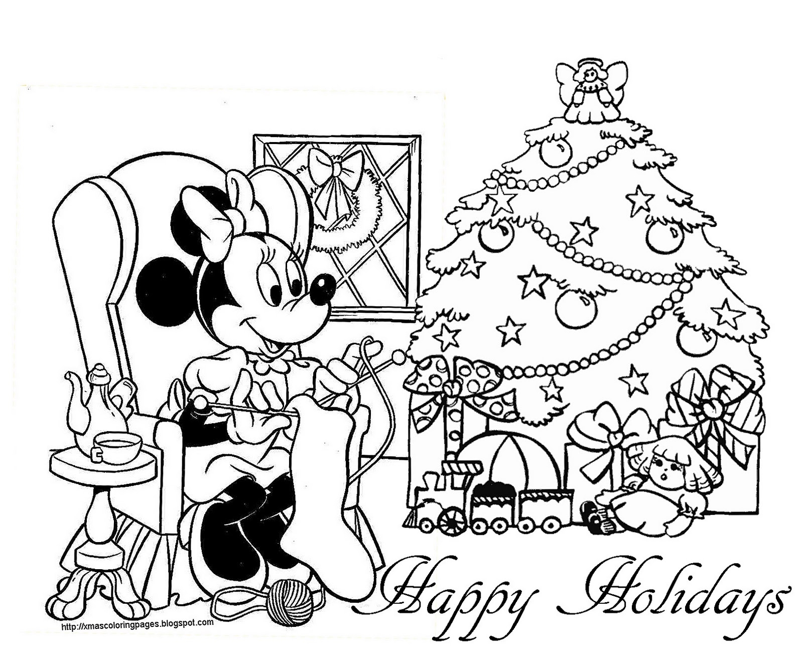 XMAS COLORING PAGES