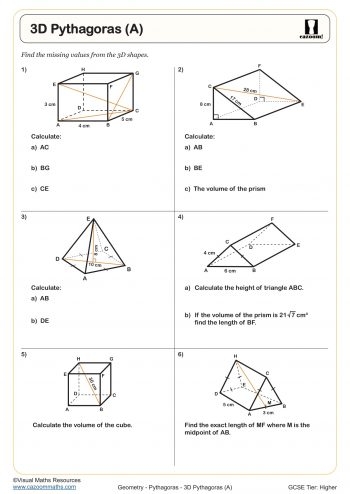 Year 10 Pythagoras Worksheets PDF Printable Worksheets Worksheets 