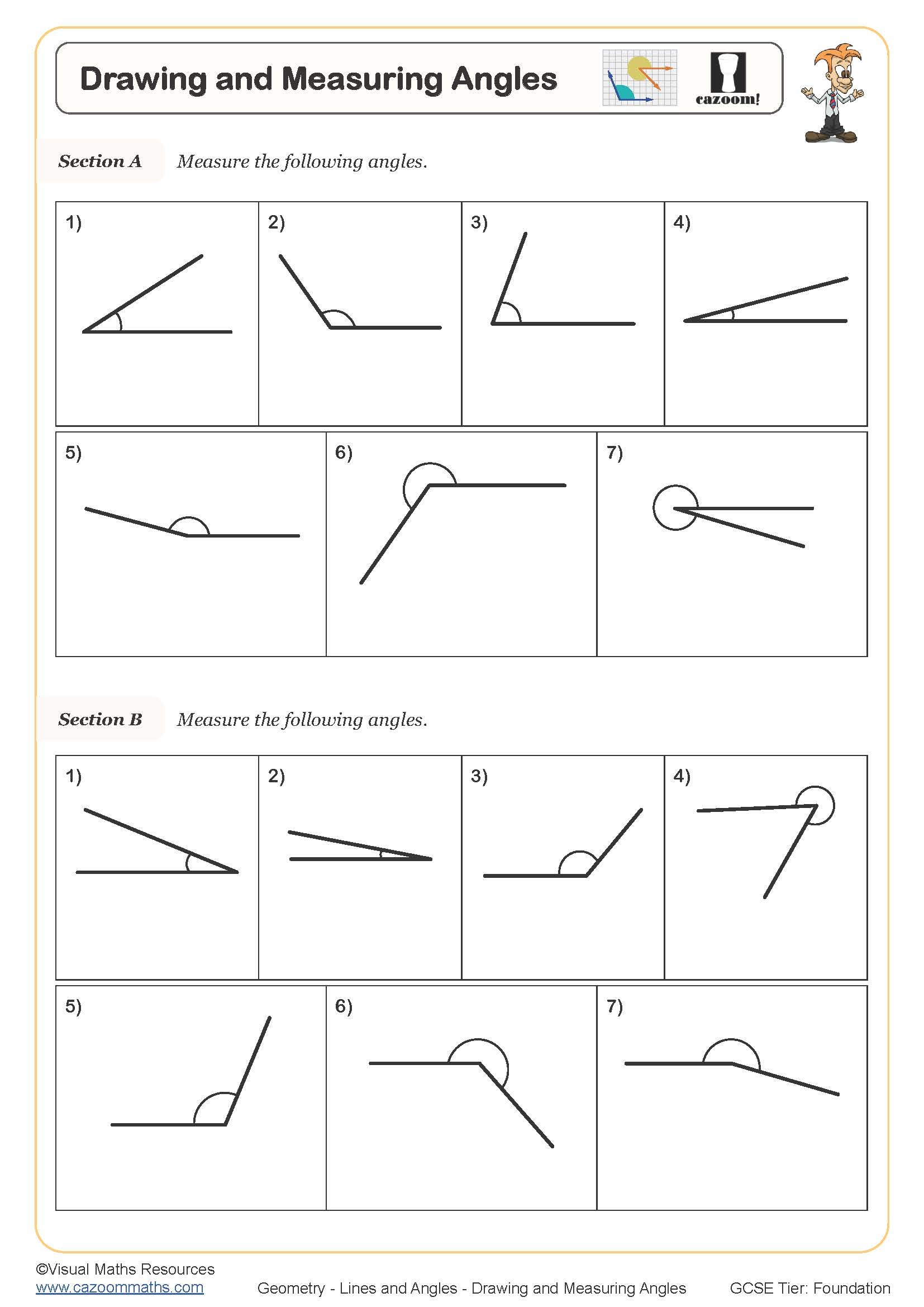 measure angles worksheet