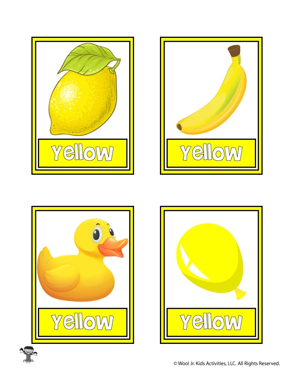 Yellow Color Flashcard Woo Jr Kids Activities Children 39 s Publishing