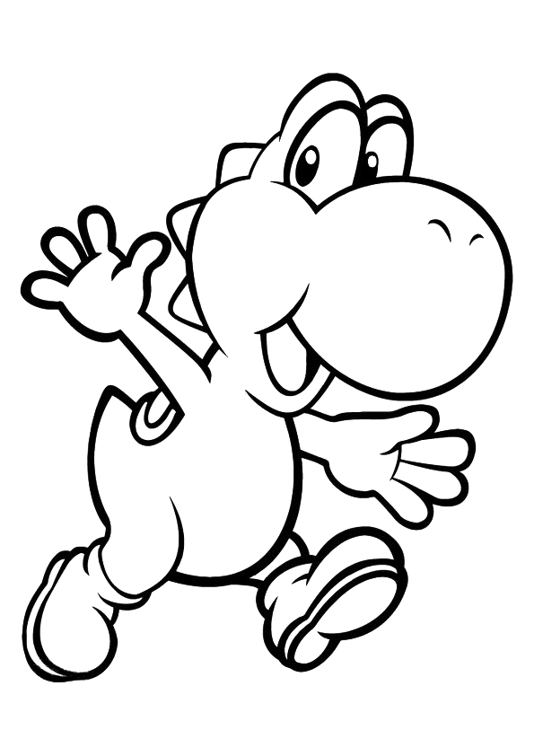 Yoshi Character From Super Mario Bros Coloring Page