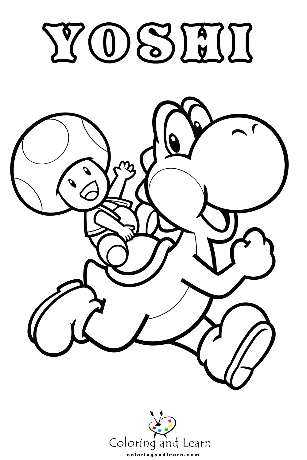 Yoshi Coloring Pages FREE 2025 Coloring And Learn