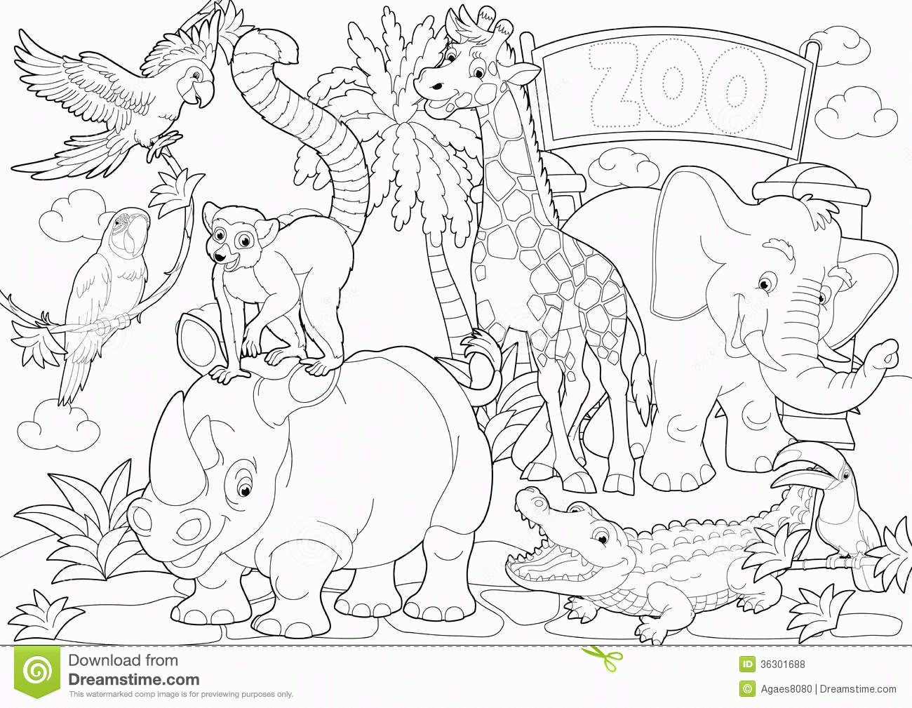 Zoo Animals Coloring Pages Perfect Zoo Animal Colorin Vrogue co