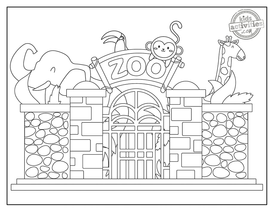 free printable zoo animal coloring pages